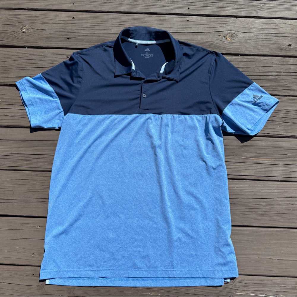 Adidas Men's Two-Tone Blue Polo Shirt - Size XL - Picture 4 of 15